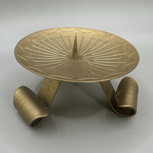 Vintage Brass Sunburst Candle Holder / Incense Burner Made in Hong Kong MCM